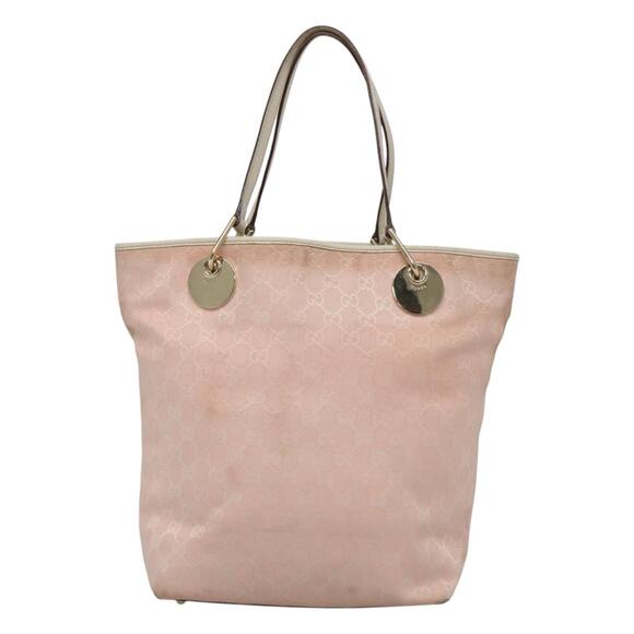 GUCCI GG Canvas Tote Bag Gold Pink - Picture 2 of 12